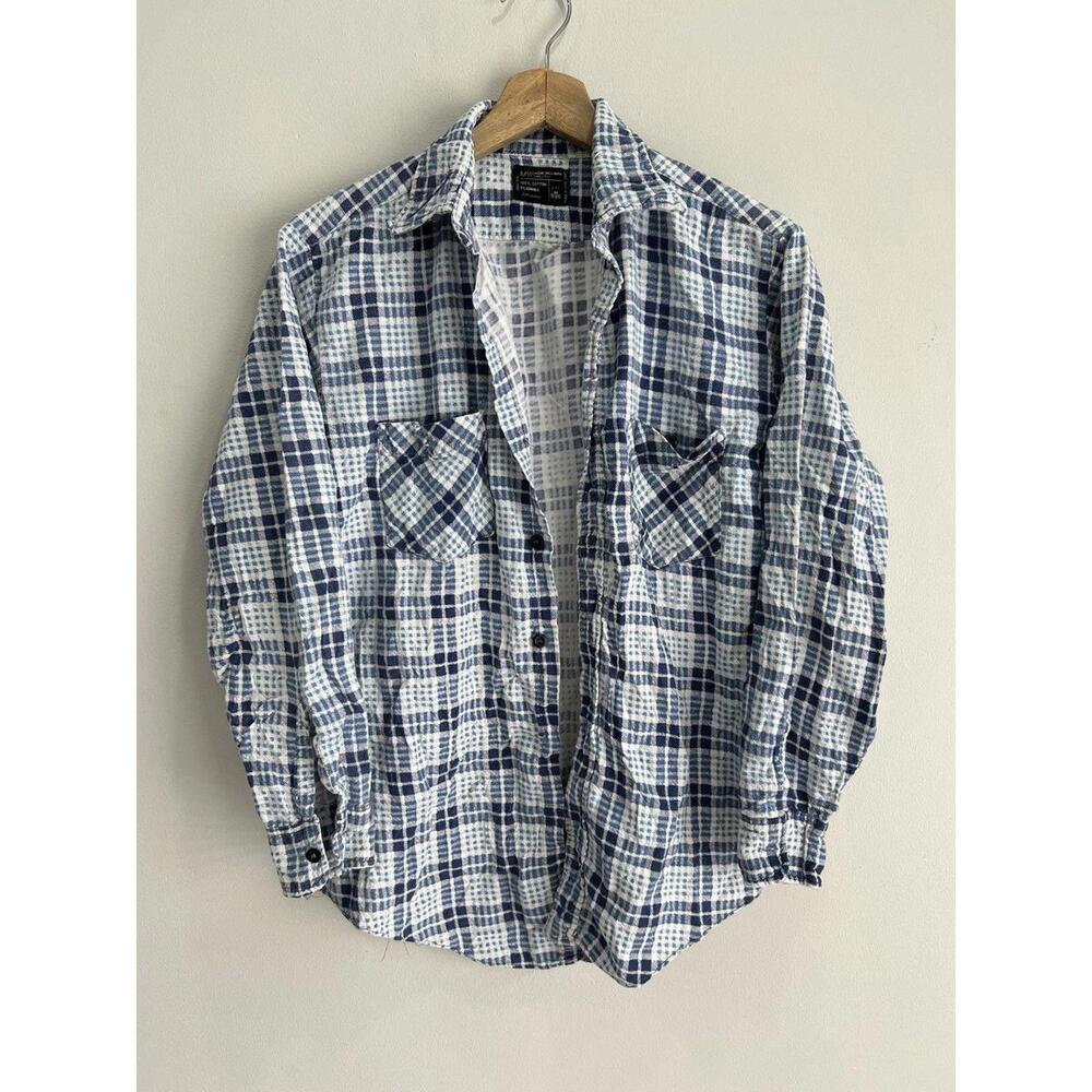 Vintage Jc Penney Plaid Flannel Shirt button uo